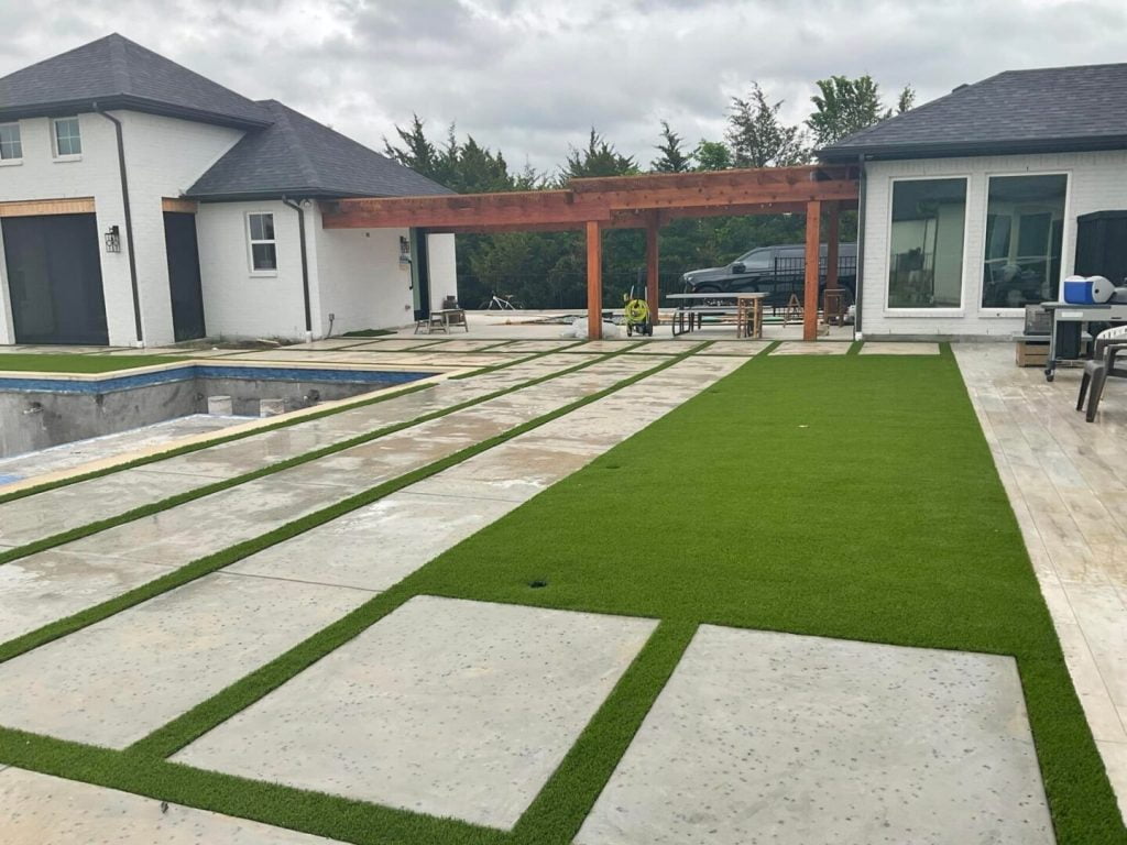 residential artificial grass lawn