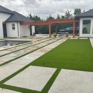 residential artificial grass lawn