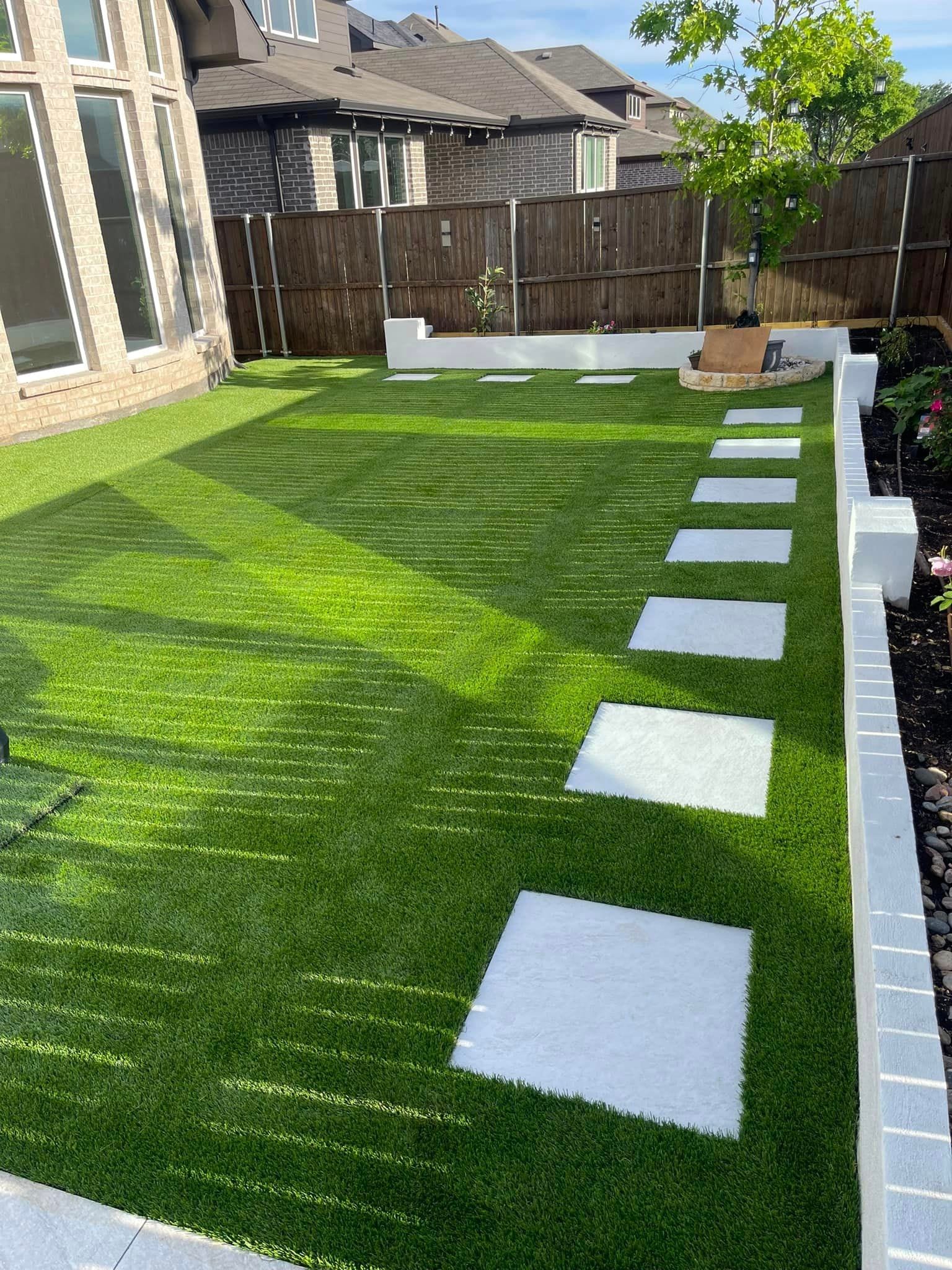 residential artificial grass lawn
