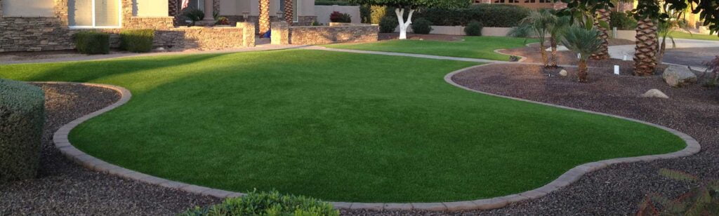 Artificial grass lawn installation 