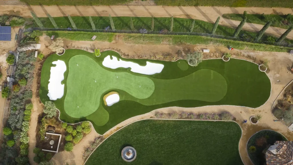 Driving range drone shot