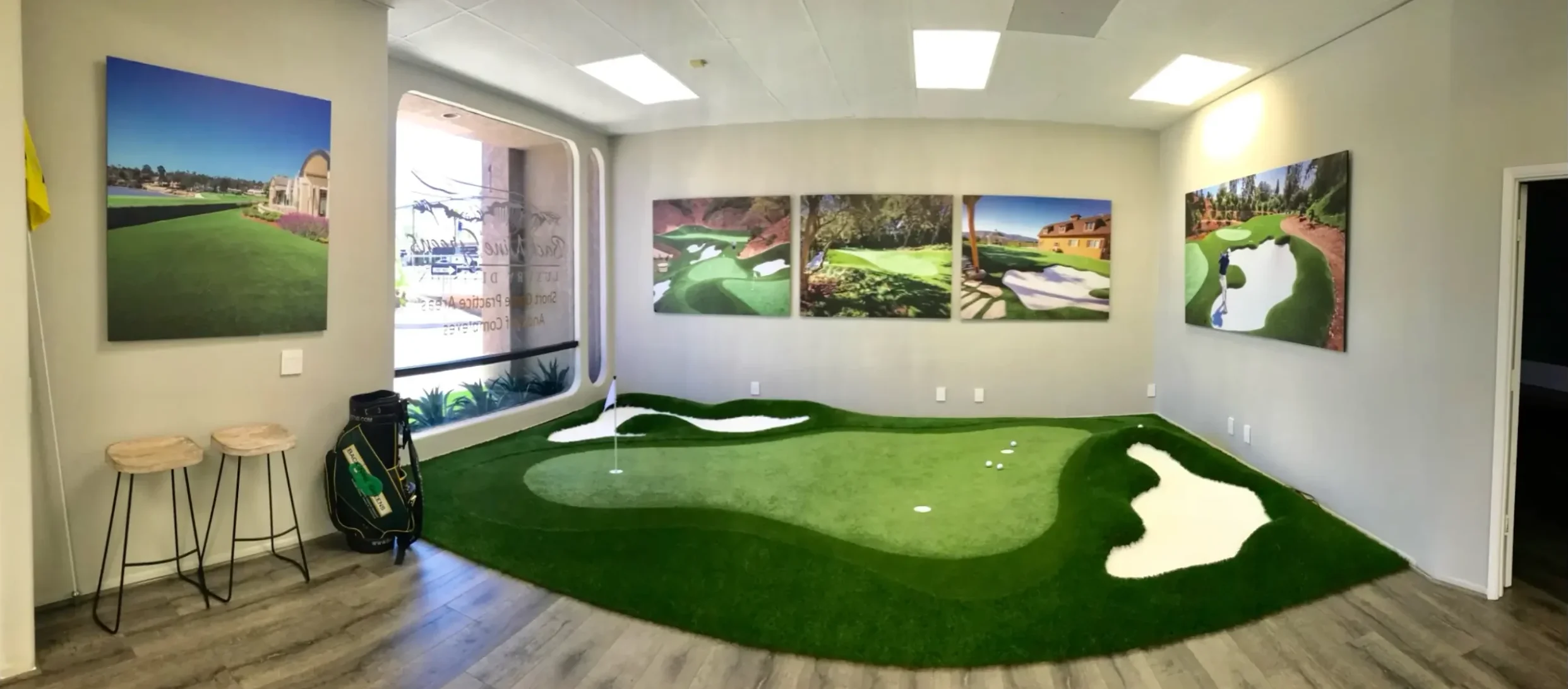 Indoor golf green installation