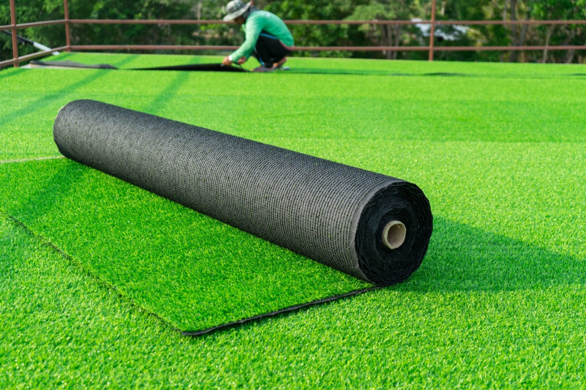 Artificial turf installation process for residential lawn in Dallas TX