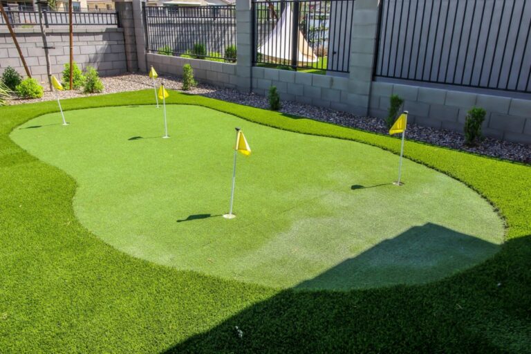 Custom backyard putting green installation DFW Texas home